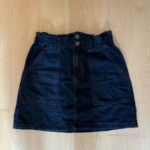 Black Jean Mini Skirt